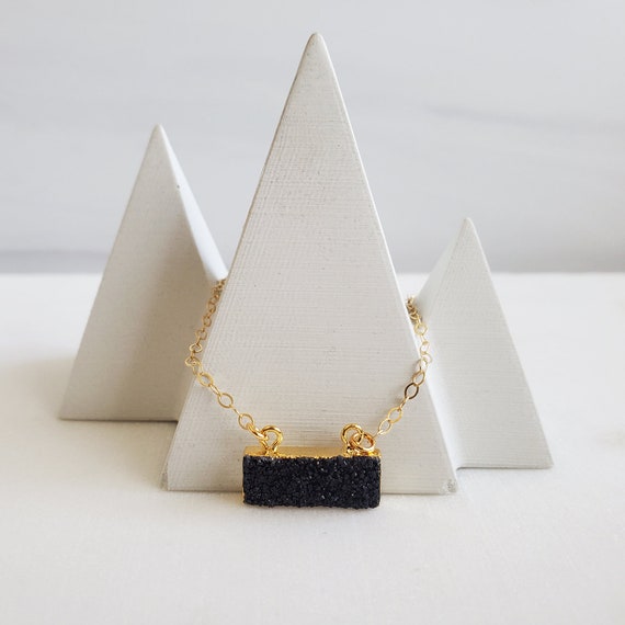 Druzy bar best sale necklace