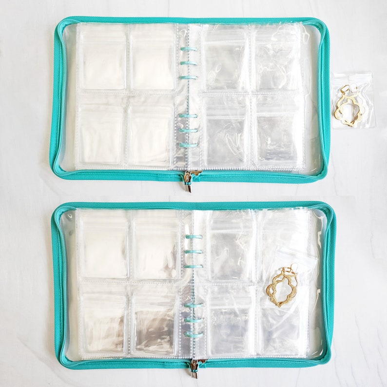 Jewelry Storage Binder. Jewelry Organizer. Travel Case. Jewelry Storage Book with Transparent Pockets image 5