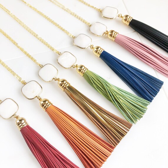 Etsy shop tassel necklace