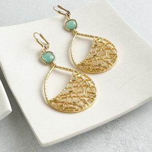 Turquoise Chandelier Earrings Dangle Earrings Statement Earrings Jewelry Gift Modern Drop Earrings Chandelier Earrings Gift image 10