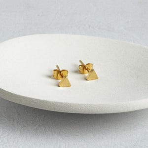 Triangle Stud Earrings | Gold Earrings | Dainty Post Earrings | Gold Studs | Geometric Studs | Minimalist Earrings