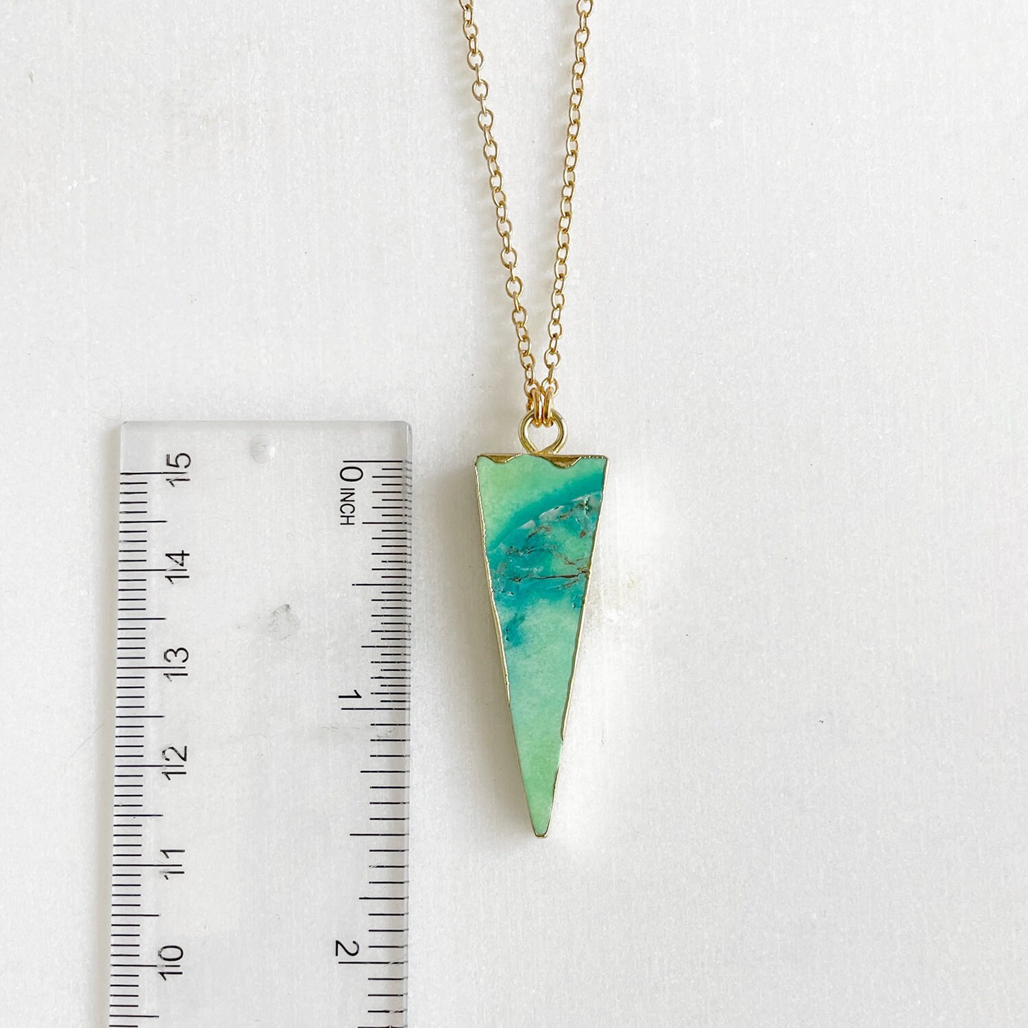 Turquoise triangle necklace deals