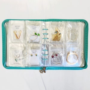 Jewelry Storage Binder. Jewelry Organizer. Travel Case. Jewelry Storage Book with Transparent Pockets image 3