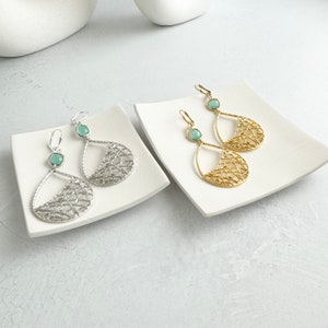 Turquoise Chandelier Earrings Dangle Earrings Statement Earrings Jewelry Gift Modern Drop Earrings Chandelier Earrings Gift image 9