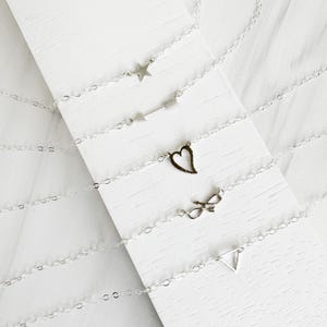 Dainty Sterling Silver Charm Choker: Simple Layering Necklace