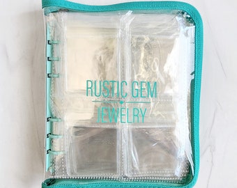 Jewelry Storage Binder. Jewelry Organizer. Travel Case. Jewelry Storage Book with Transparent Pockets