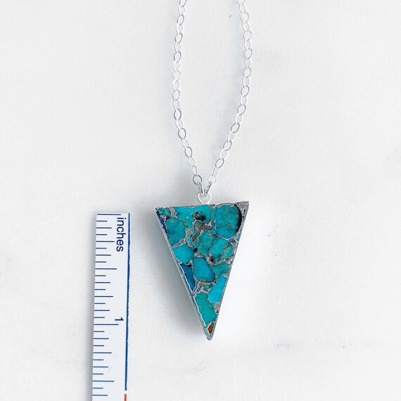 Turquoise triangle necklace deals