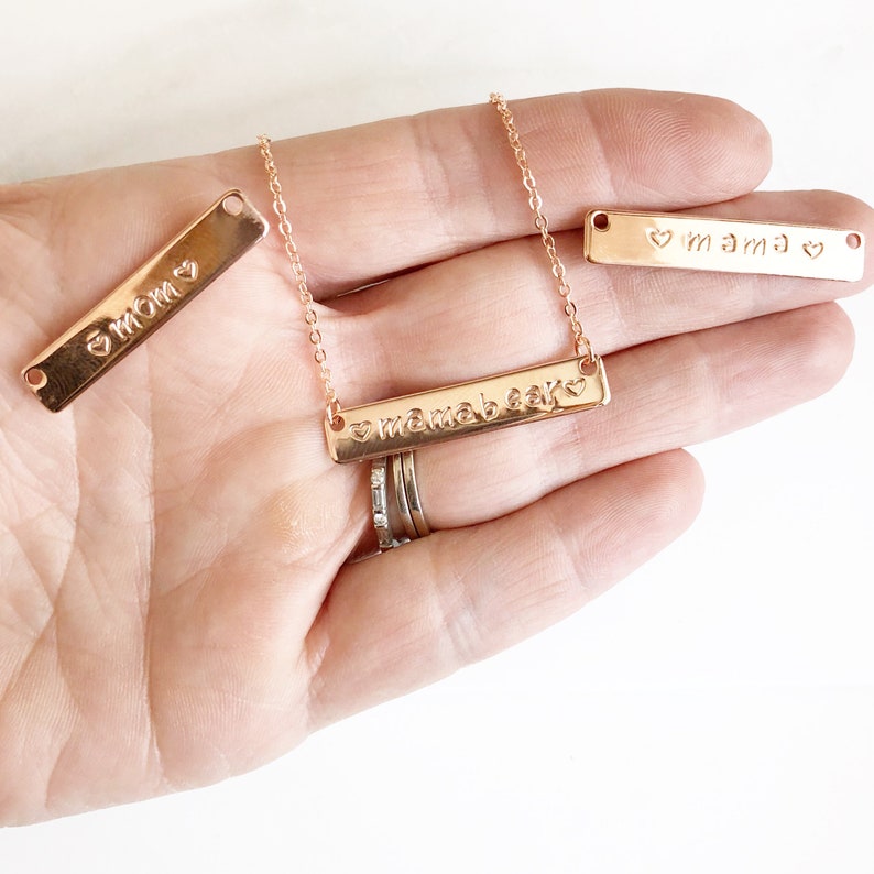 Mother/'s Day Necklace Silver Bar Necklace Grandma Necklace. Mother/'s Day Bar Necklace Mother/'s Day Gift Mothers Day Jewlery Gift