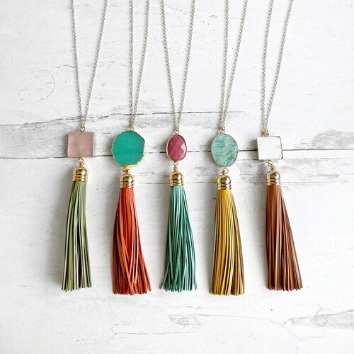 Women Jewelry Long Sweater Necklace Thread Tassel Fan Pendant Leather Cord Boho Women Jewelry Long Sweater Necklace Thread Tassel Fan Pendant Leather Cord Boho
