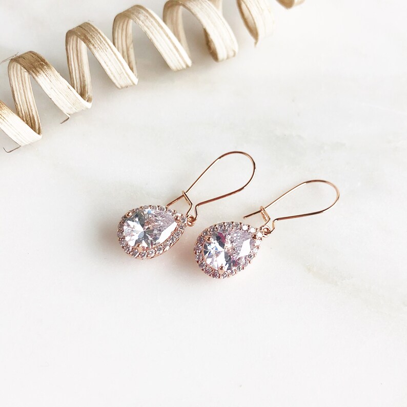 rose gold bridesmaid earrings