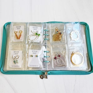 Jewelry Storage Binder. Jewelry Organizer. Travel Case. Jewelry Storage Book with Transparent Pockets image 4