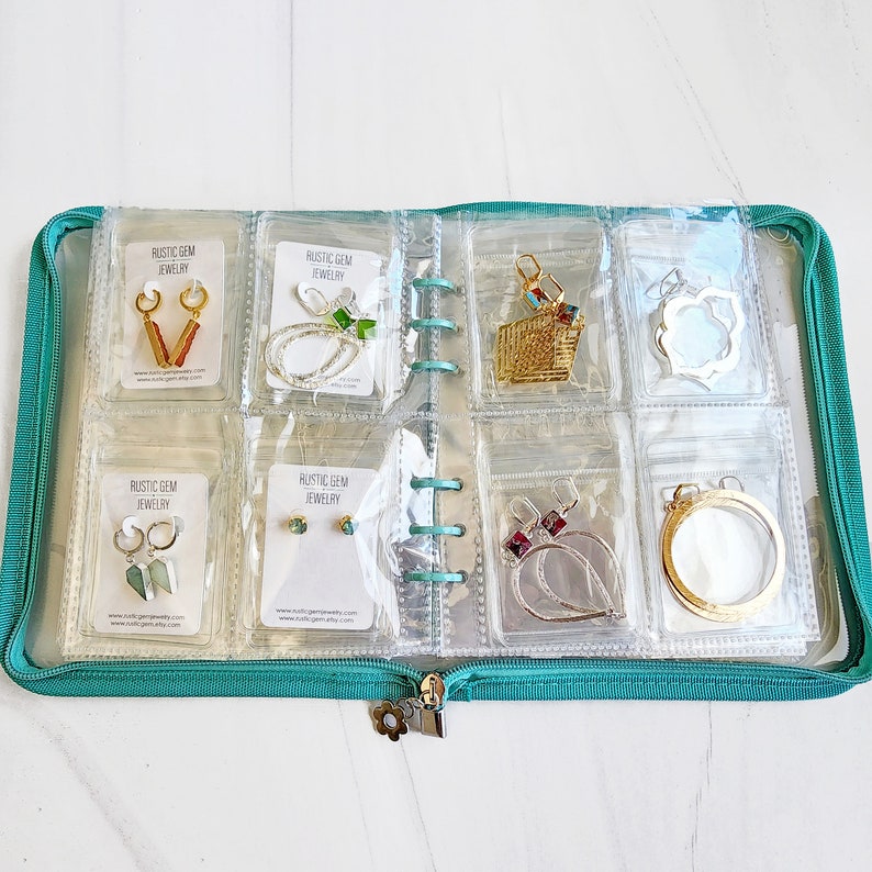 Jewelry Storage Binder. Jewelry Organizer. Travel Case. Jewelry Storage Book with Transparent Pockets image 4