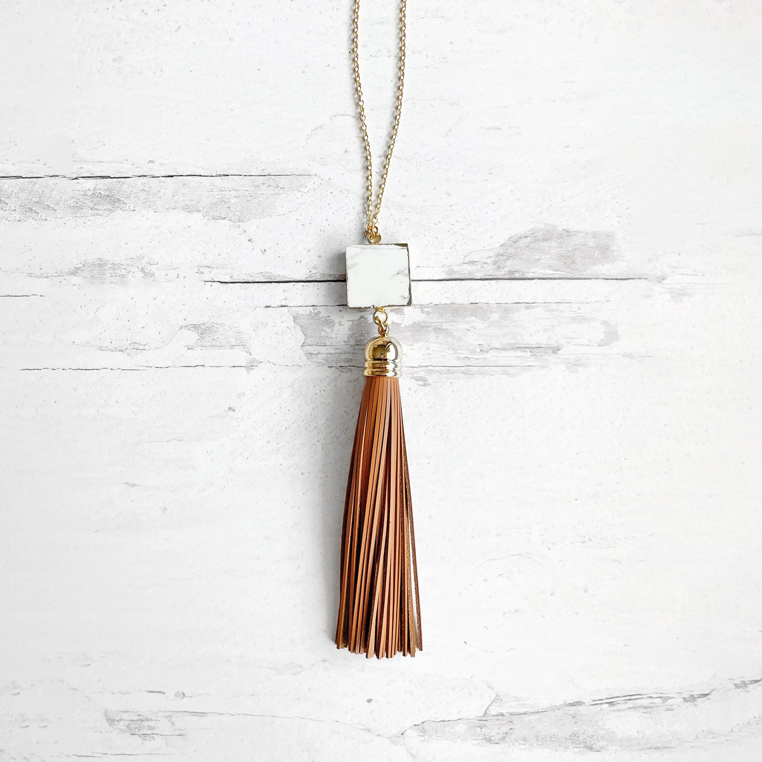 Fashion Gold Plated White/Blue Turquoise tassels Leather Collar Pendant Necklace Fashion Gold Plated White/Blue Turquoise tassels Leather Collar Pendant Necklace