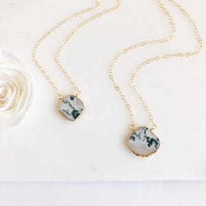 Gemstone Slice Pendant Necklace. Raw Stone Necklace, Simple. Layered Necklaces, Boho Jewelry, Gift