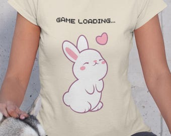 Cute Bunny Gamer T-Shirt, Game Loading Unisex Tee