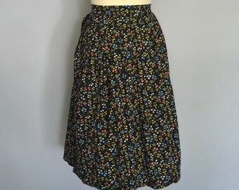 1950s Pleated Floral Skirt