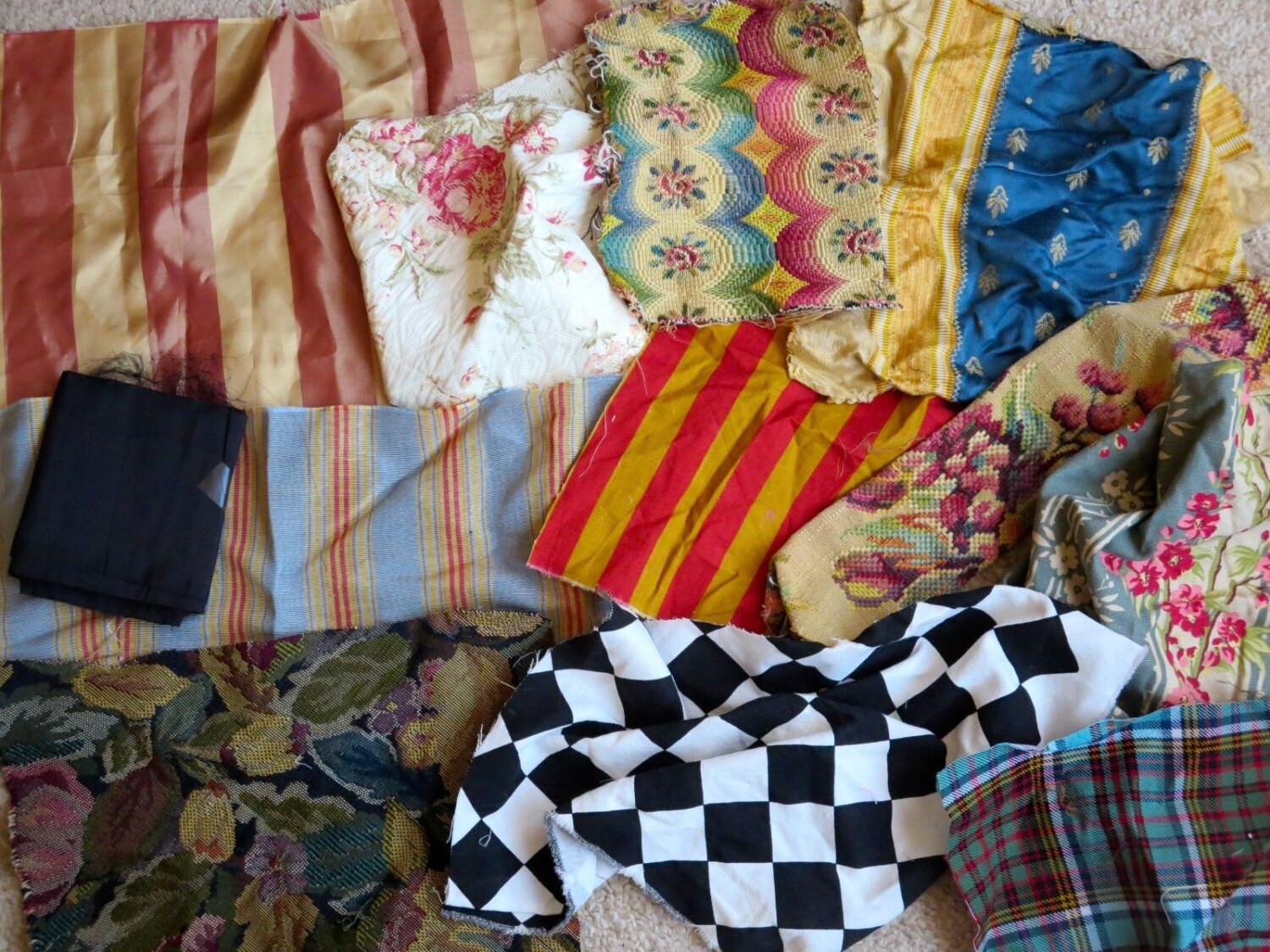 Vintage Mackenzie Childs End of Day Fabric Lot Scraps 1990s Etsy