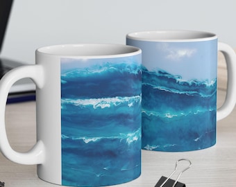 Ocean Wave Ceramic Mug | Beach Lover Gift, Beach Décor