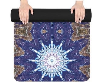 Mandala Rubber Yoga Mat: Non-Slip Fitness Exercise Mat