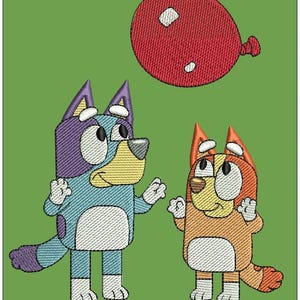 Bluey and Bingo Embroidery Design