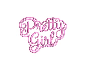 Pretty Girl Embroidery Patch Design