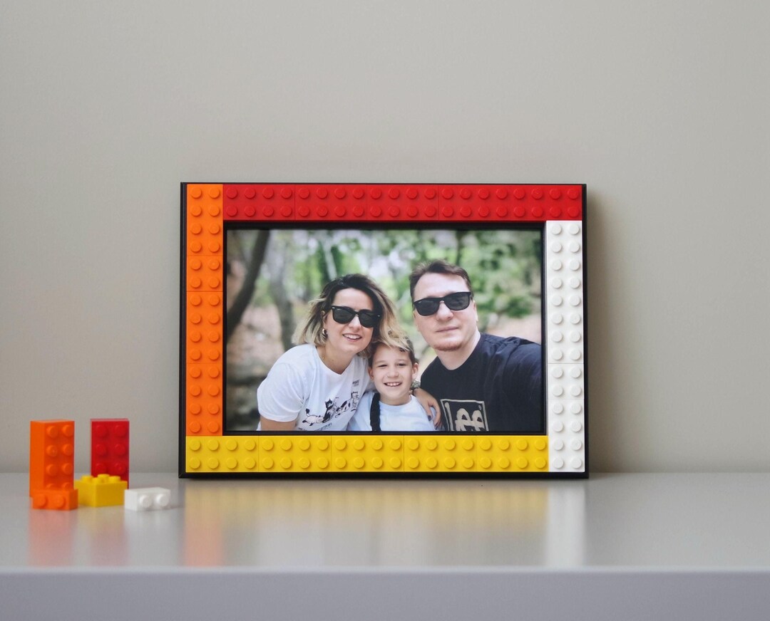 Lego Frame Kit 4x6 Brick Picture Frame, - Photo Frame Covered With Warm Toned Lego ...