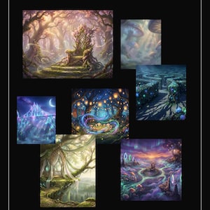 Feywild Court 25 Fantasy RPG Backdrops | Fae Forest Digital Background Bundle | DnD Battle Map Art | Enchanted Forest Wallpaper Pack