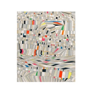 Neon Grain: archival PRINT of original abstract acrylic painting 8x10 or 16x20  geometric modern art fluorescent colors and neutral colors