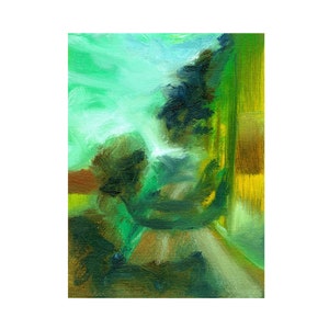 Original abstract impressionist landscape painting on canvas board, 6&quot;x8&quot;