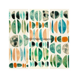 Melon Slice Collage: archival reproduction giclee print of original watercolor painting geometric abstract modern art pastel colors pattern