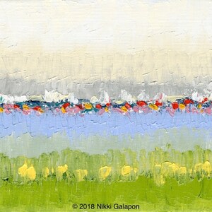 Original oil painting on canvas panel 5&quot;x7&quot; abstract landscape modern art