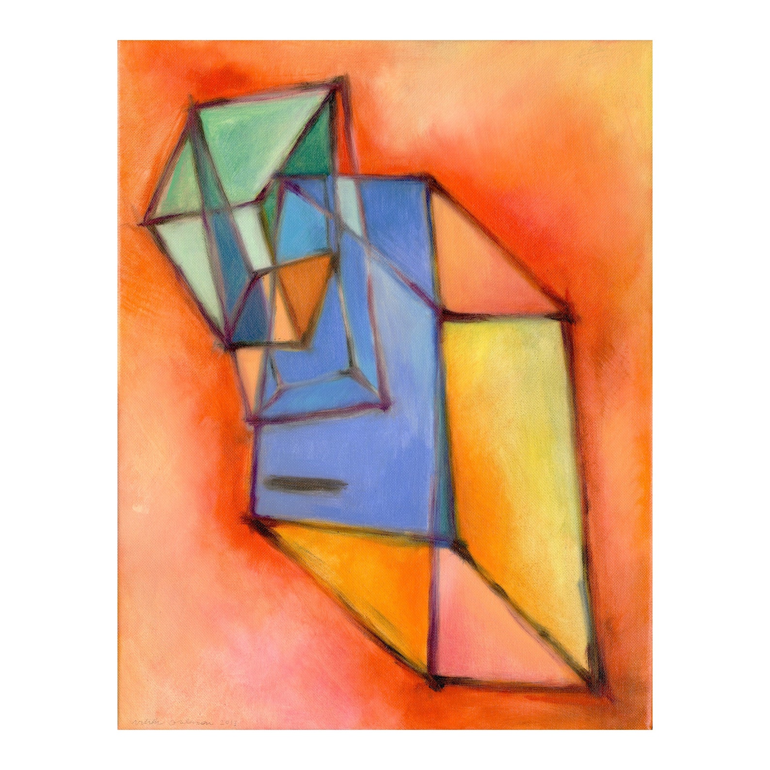 Original Geometric Abstract Oil Painting on Stretched Canvas Etsy