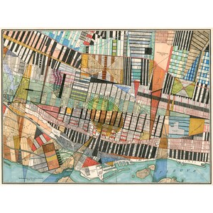 Montreal Print: archief giclee reproductie van originele stadsplattegrond kunst meerkleurige moderne kunst geometrische vormen 8,5"x11", 13"x19" of 17"x22"