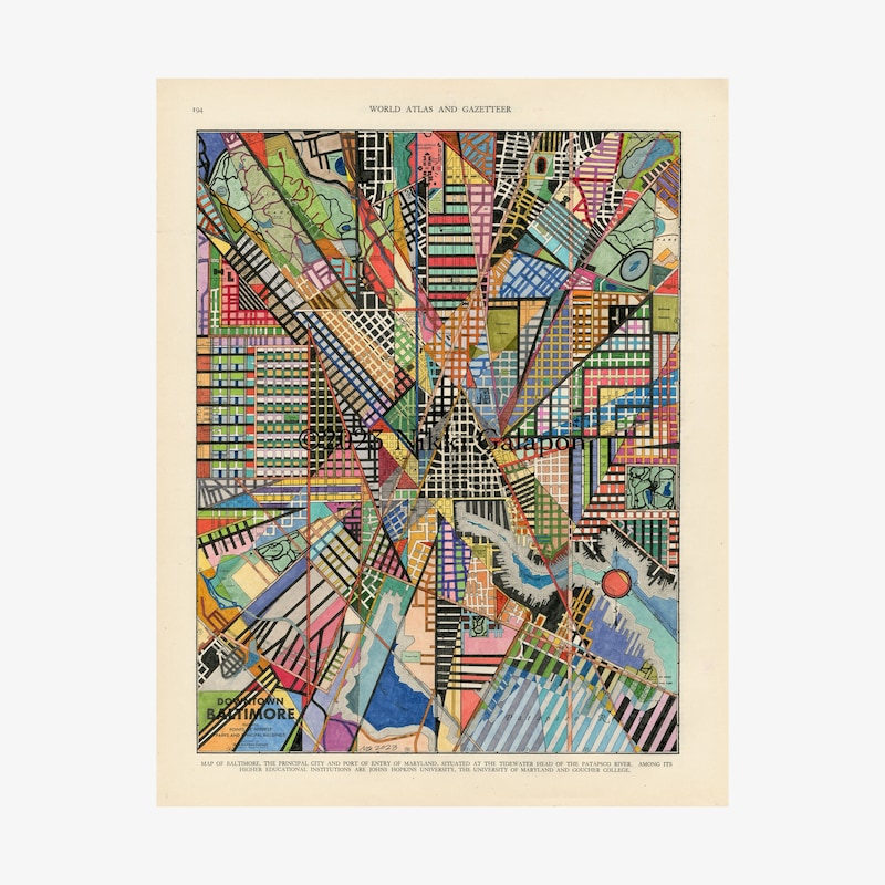 Baltimore Map Abstract - Etsy