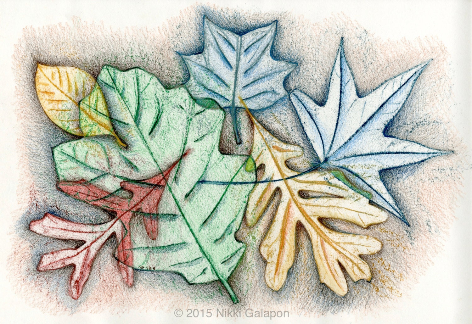Autumn Leaves Original Drawing