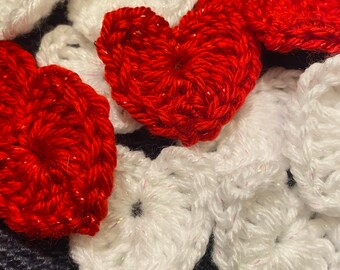 Tiny Crochet Hearts for Wedding or Embellishment