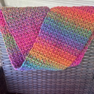 Colorful Crochet Handmade Rainbow  Infinity Scarf