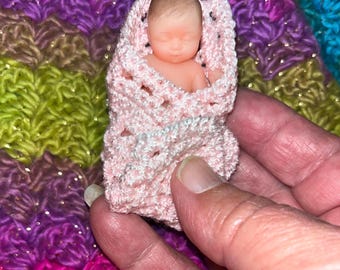 Miniature Crochet Baby Doll Blanket