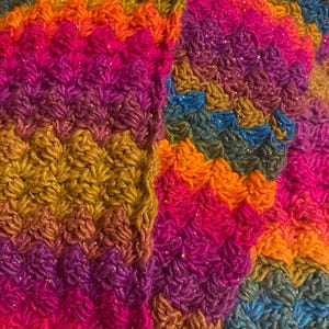 One of A Kind Crochet Handmade Colorful Rainbow Infinity Scarf Bright Colors