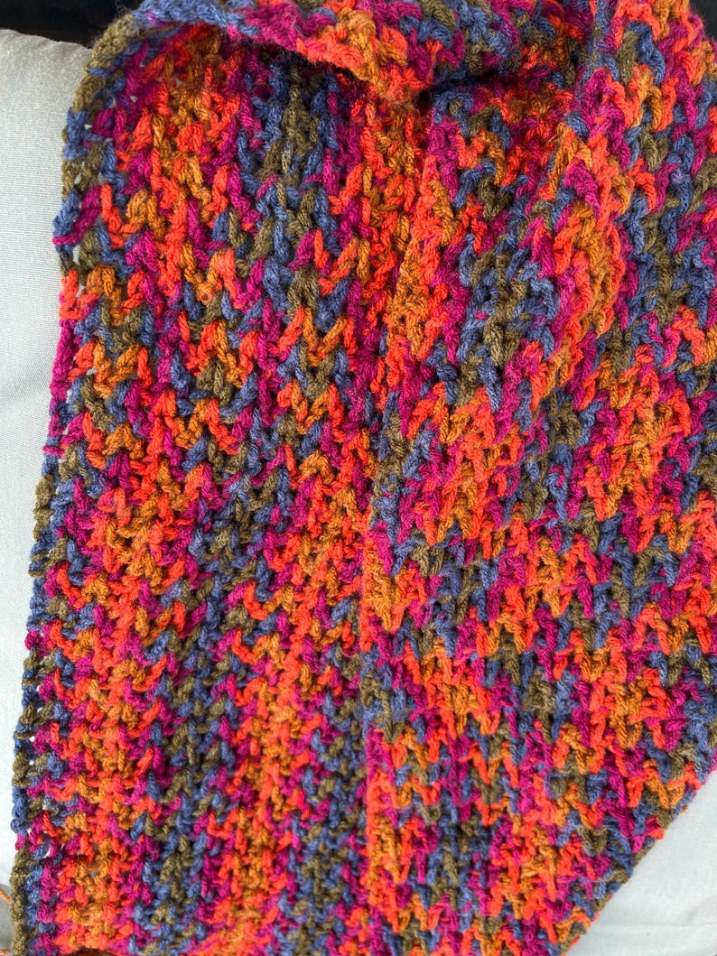 Colorful Crochet Handmade Rainbow Infinity or Straight Scarf You Choose ...