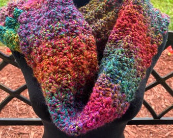 Best Selling Crochet Handmade Rainbow Infinity Scarf