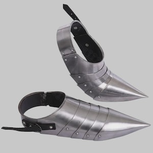 Medieval Knight Armor Steel Foot Plate Sabatones for LARP & Cosplay, Authentic Knight Steel Shoes, Perfect Costume Accessories