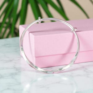 Sterling Silver Twist Bangle | Twisted Single Strand Silver Bracelet Bangle | Shiny Smooth Bangle | 925 Silver Bracelet | Adjustable Bangle