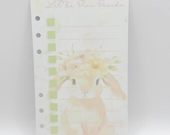 Bunny Dice Beslisser Budgetdashboard, A6-uitdaging geld vullen met 10-zijdige dobbelstenen