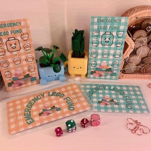 Lego savings tracker in a choice of colour. Cash stuffing, Budget binder, A6, Savings, Money wallets, Challenges