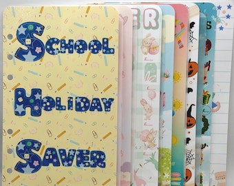 Complete  school holiday dashboards and vellum envelopes. Cash stuffing, budget binder, savings,
