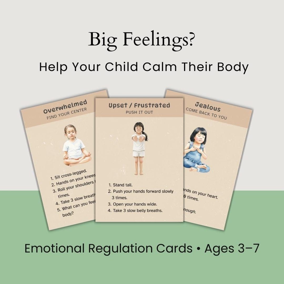 Emotional Regulation Cards for Kids | Big Feelings Cards | Calm Down ...