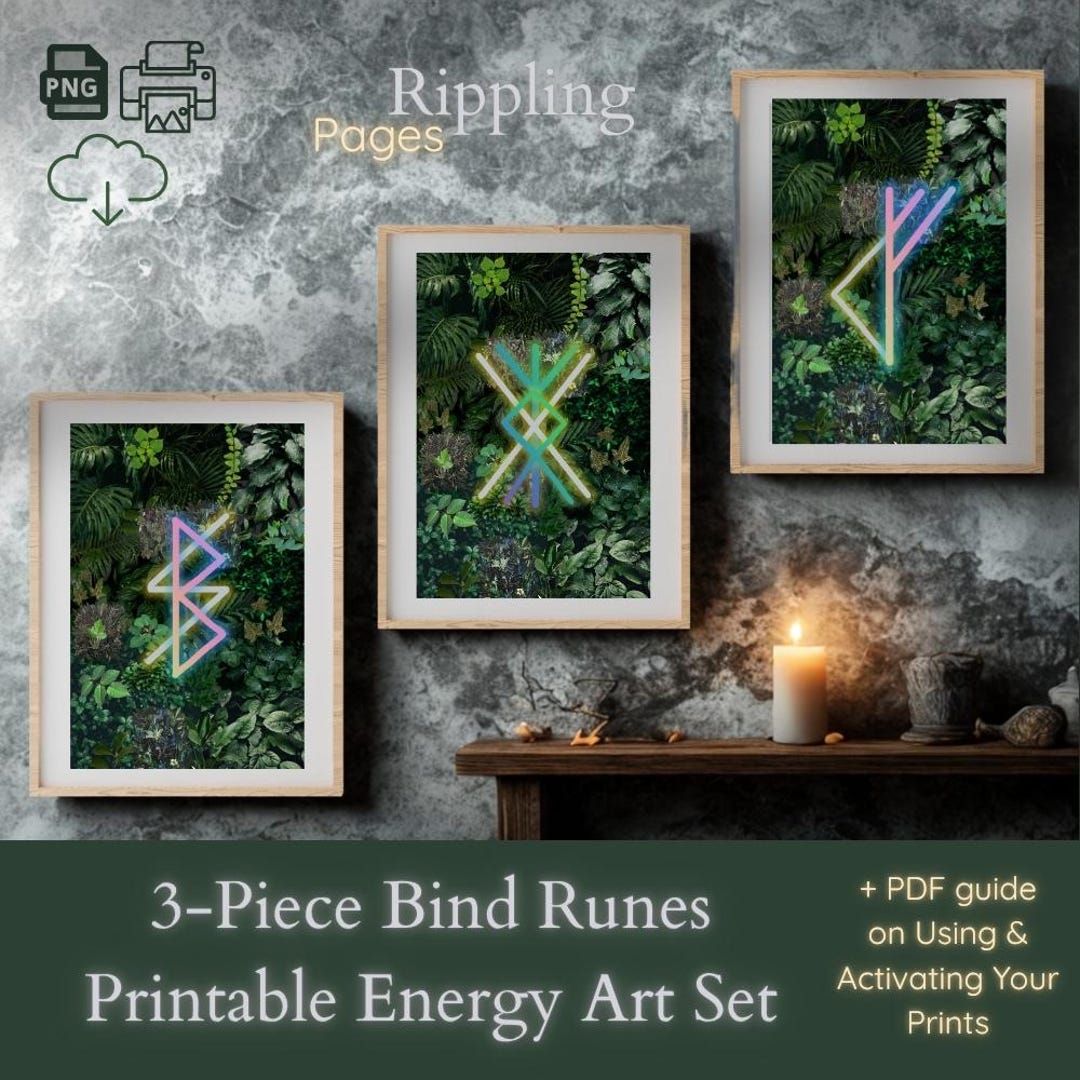 Bind Runes Printable Art Healing, Creativity, Home (digital Download