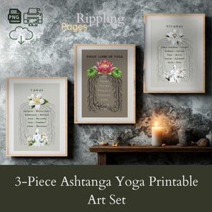 Yoga Philosophy Art Prints: 8 Limbs, Yamas, Niyamas (Digital Download)