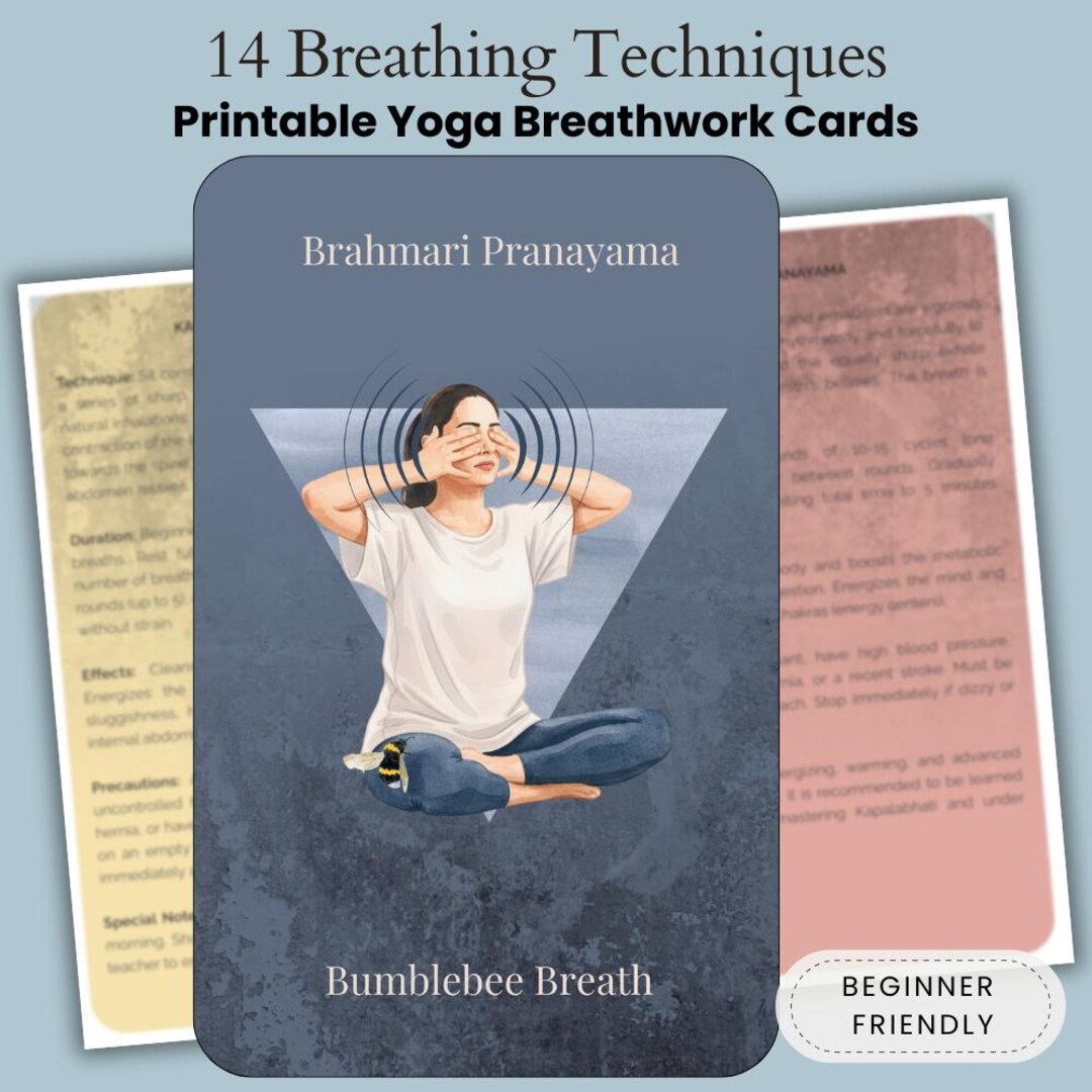Breathing Techniques Printable | 14 Pranayama & Yoga Breathwork Cards | Beginner Breathwork ...